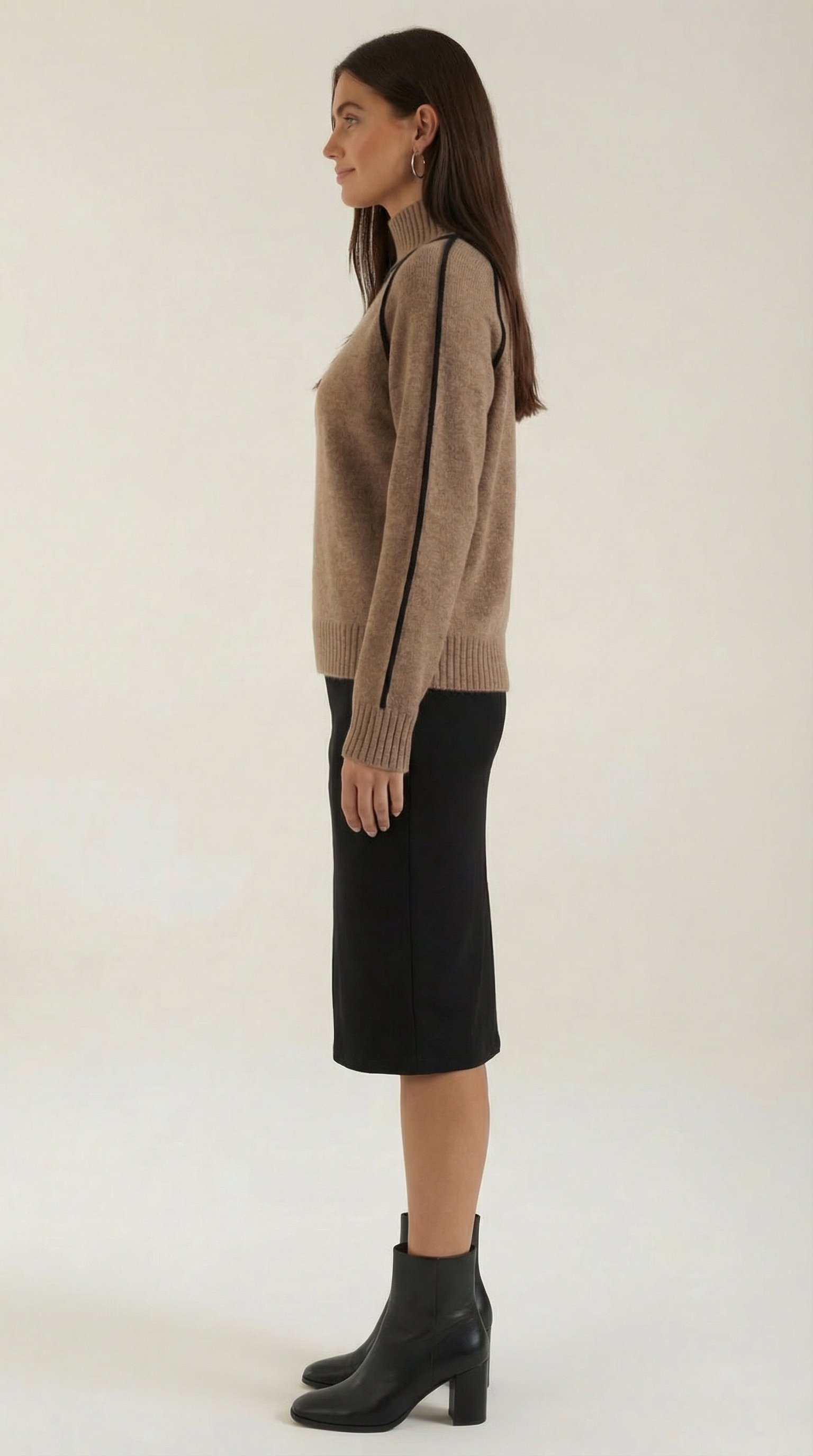 Oversized High Neck Sweater-sweaters > oversized sweaters-Laventaire-Laventaire