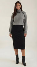 Oversized High Neck Sweater-sweaters > oversized sweaters-Laventaire-Gray-XS-Laventaire