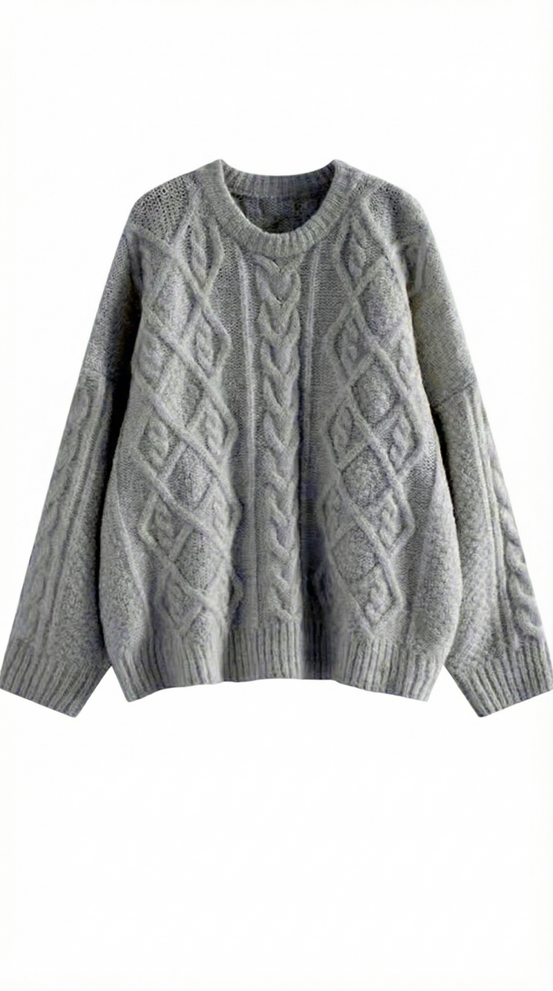 Oversized Knit Sweater-sweaters > oversized sweater-Laventaire-Laventaire