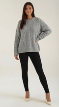 Oversized Knit Sweater-sweaters > oversized sweater-Laventaire-Laventaire
