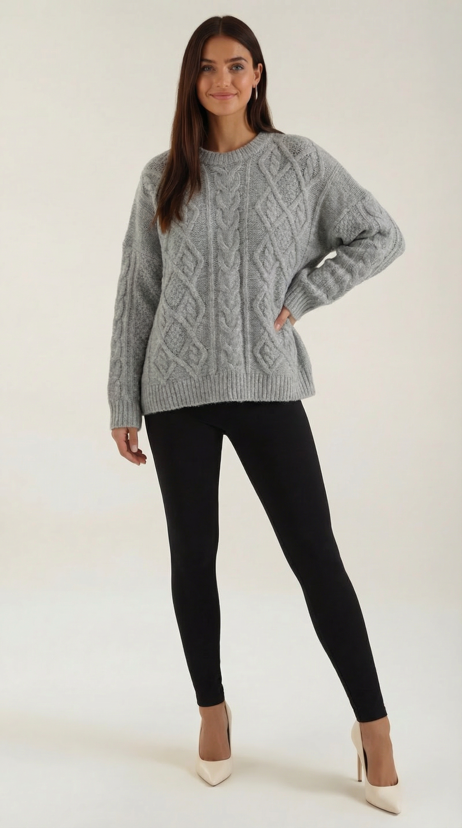Oversized Knit Sweater-sweaters > oversized sweater-Laventaire-Laventaire