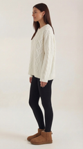 Oversized Knit Sweater-sweaters > oversized sweater-Laventaire-Laventaire