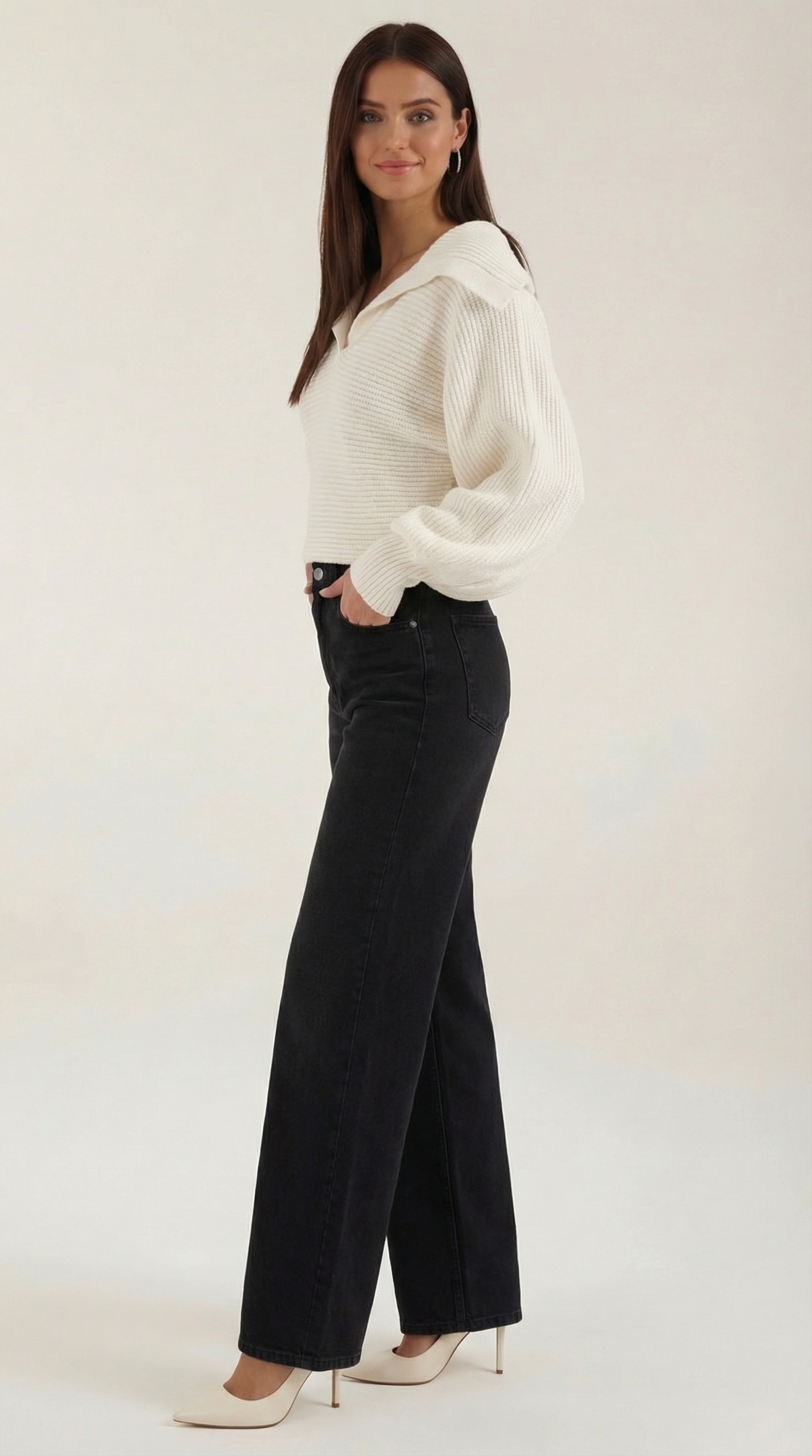 Oversized Knit Sweater-sweaters > oversized sweater-Laventaire-Laventaire