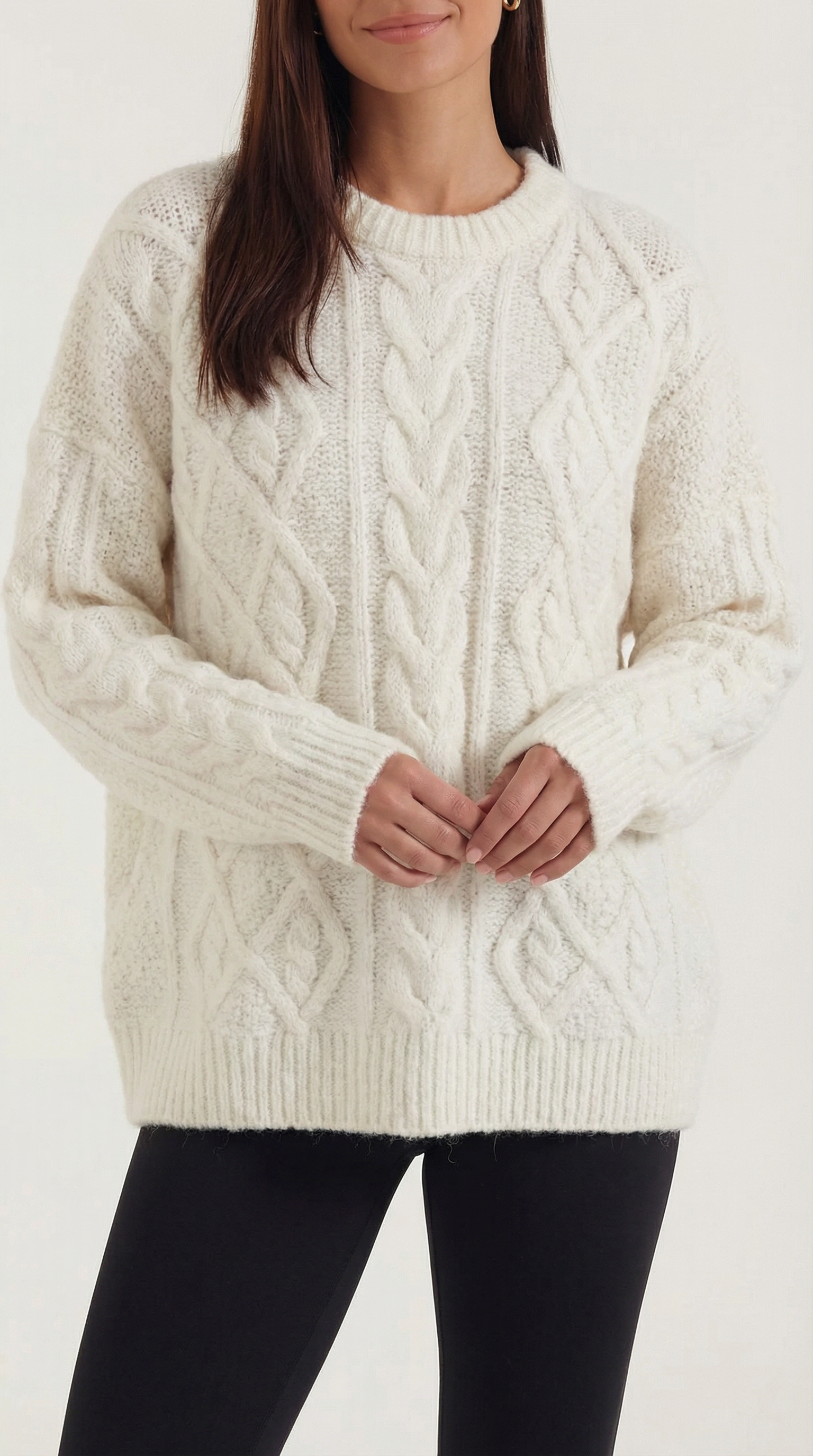 Oversized Knit Sweater-sweaters > oversized sweater-Laventaire-Laventaire