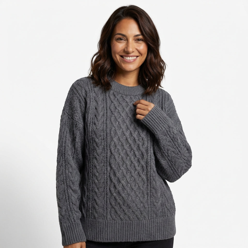 Oversized Knitted Sweater-sweaters > oversized knitted sweater-Laventaire-Laventaire