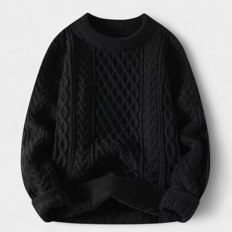 Oversized Knitted Sweater-sweaters > oversized knitted sweater-Laventaire-Laventaire