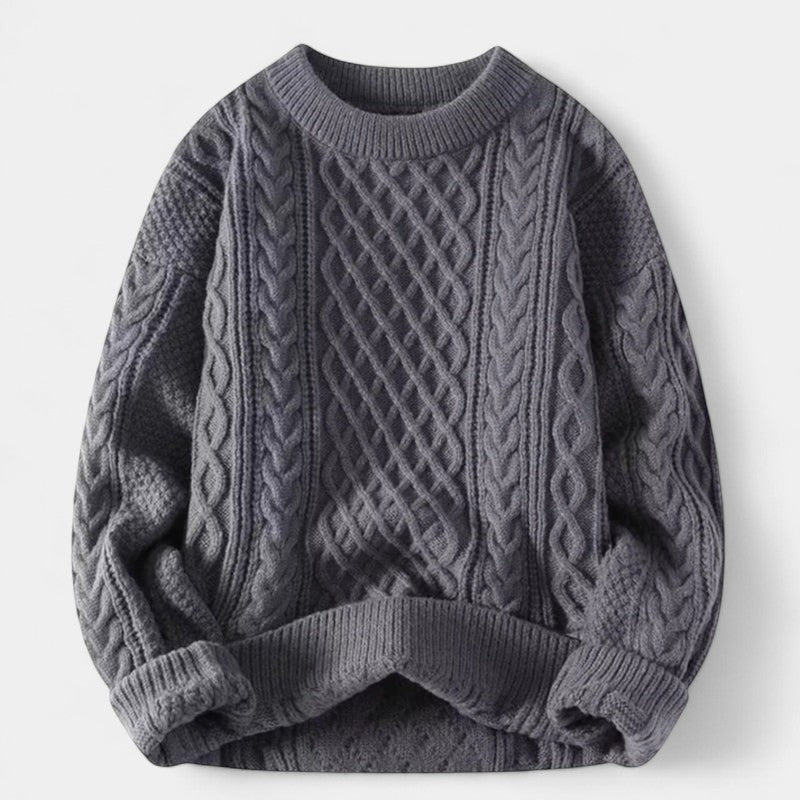 Oversized Knitted Sweater-sweaters > oversized knitted sweater-Laventaire-Laventaire