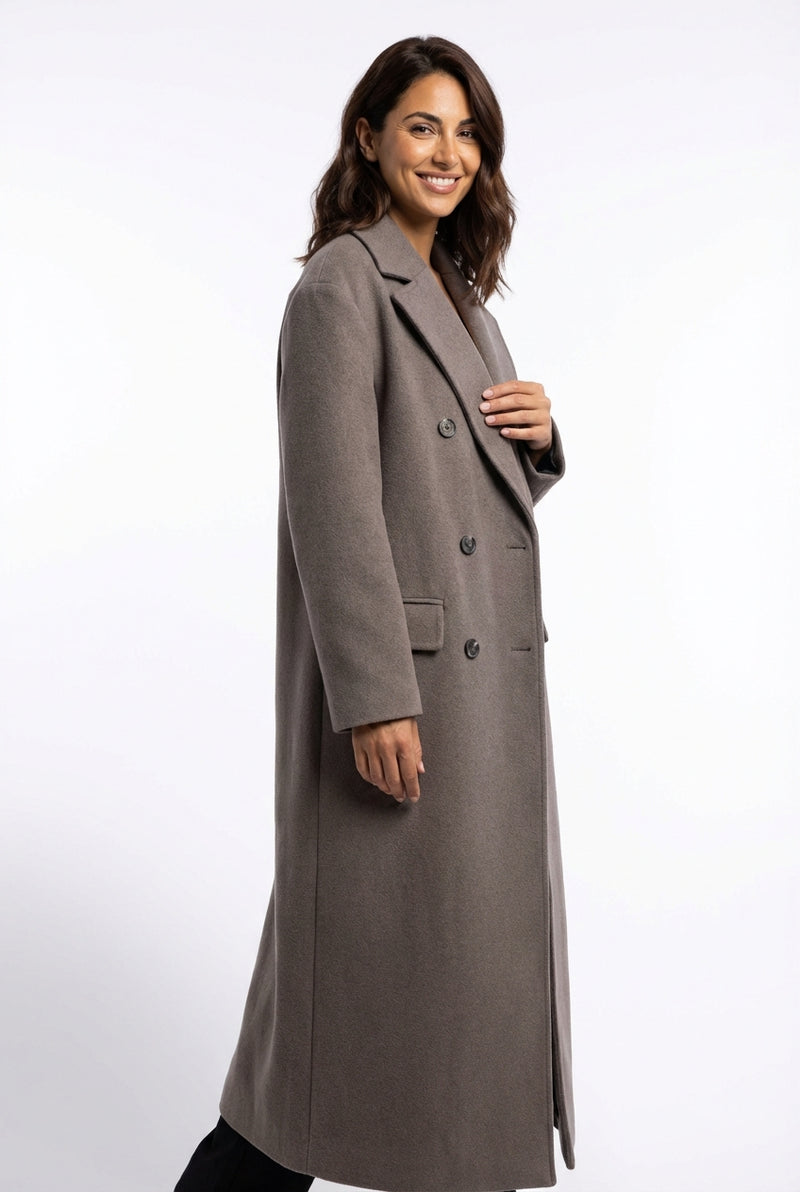 Oversized Long Coat-outerwear > coats > oversized coats-Laventaire-Gray-S-Laventaire