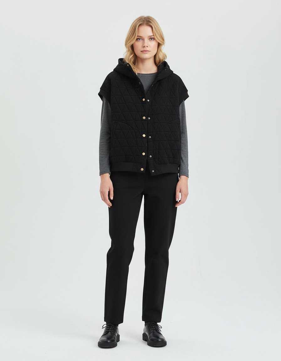 Oversized Padded Vest-outerwear > vests > puffer vests-Laventaire-Laventaire