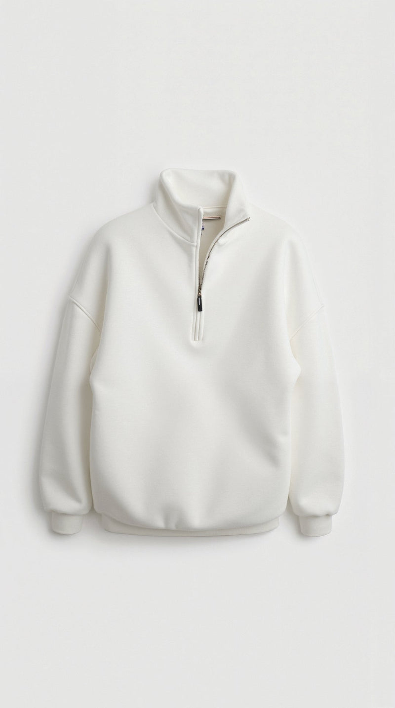 Oversized Quarter Zip Sweater-sweaters > quarter zip sweater-Laventaire-Laventaire