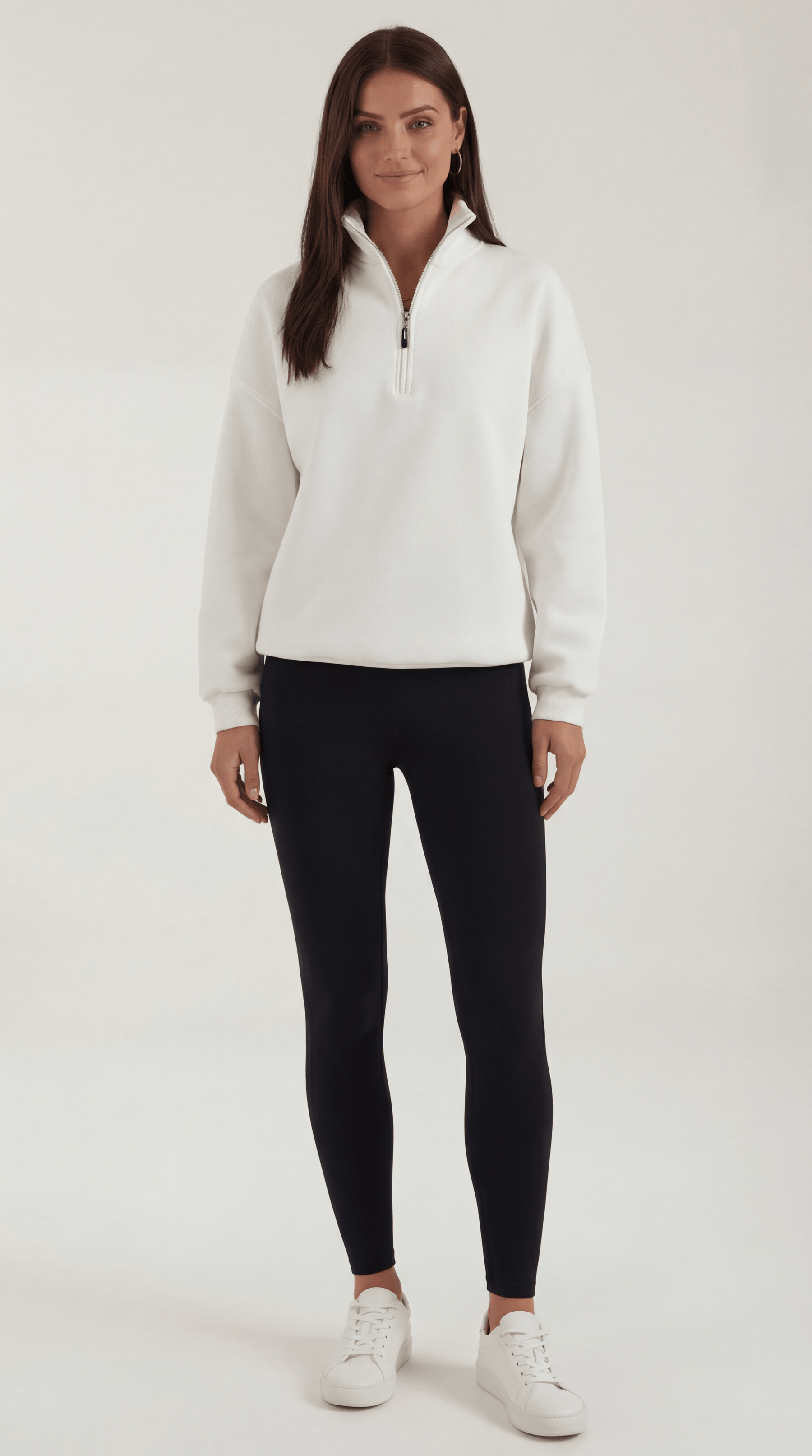 Oversized Quarter Zip Sweater-sweaters > quarter zip sweater-Laventaire-Laventaire