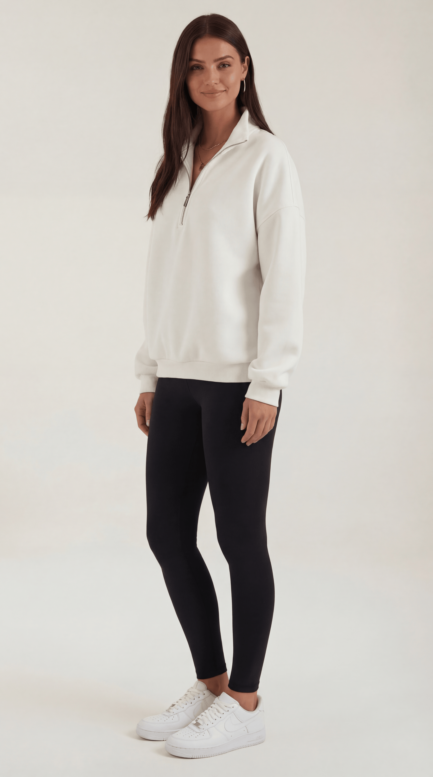 Oversized Quarter Zip Sweater-sweaters > quarter zip sweater-Laventaire-Laventaire