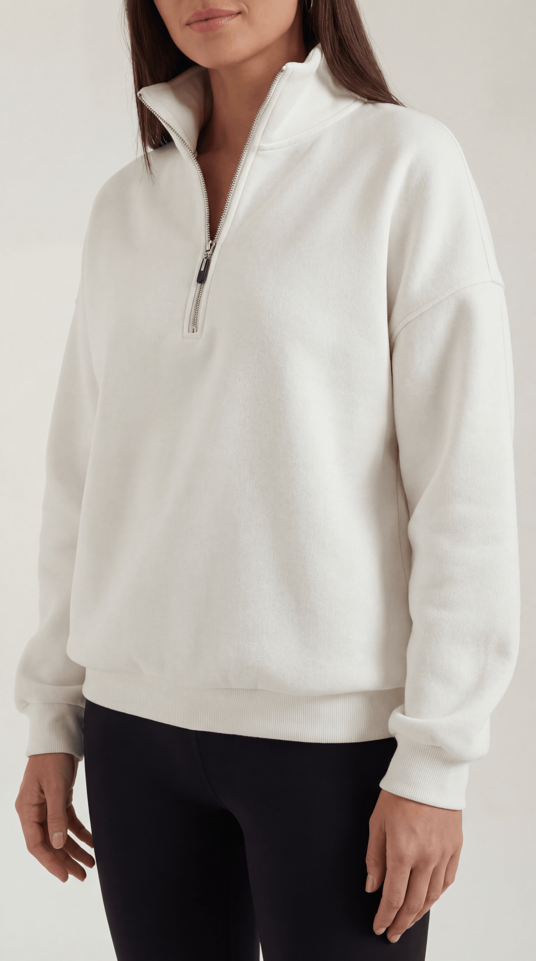 Oversized Quarter Zip Sweater-sweaters > quarter zip sweater-Laventaire-Laventaire