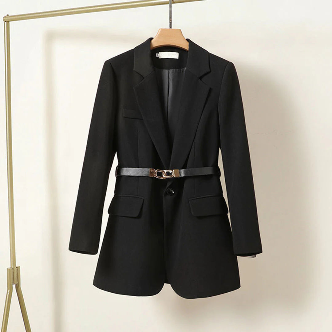 Oversized Relaxed Blazer-outerwear > blazers > oversized blazers-Laventaire-Black-S-Laventaire