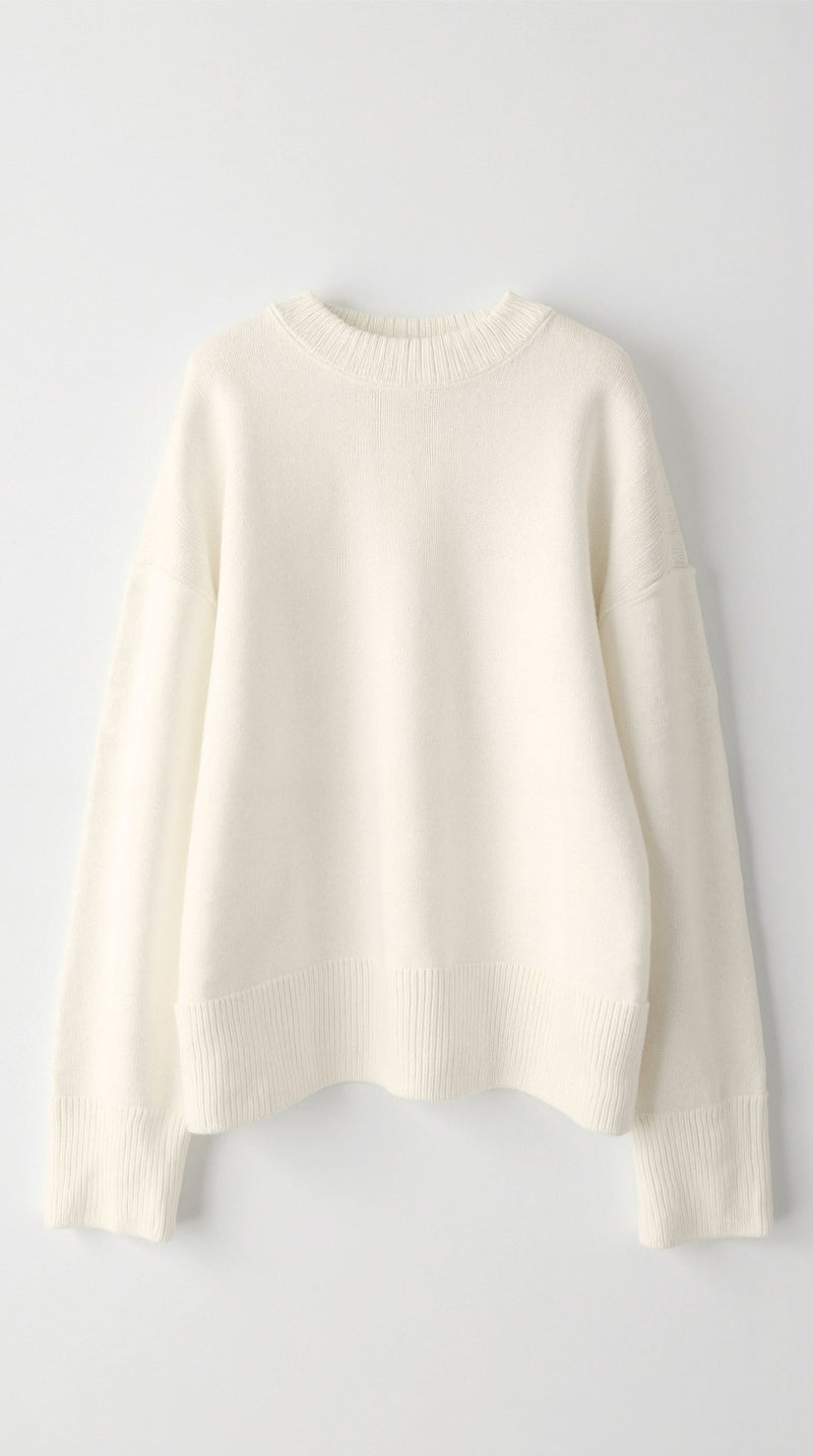 Oversized Relaxed Knit Sweater-sweaters > oversized sweater-Laventaire-Laventaire