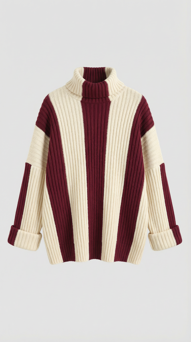 Oversized Roll Neck Sweater-sweaters > roll neck sweater-Laventaire-Laventaire
