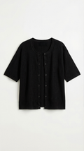 Oversized Short Sleeve Cardigan-cardigans > oversized cardigan-Laventaire-Laventaire