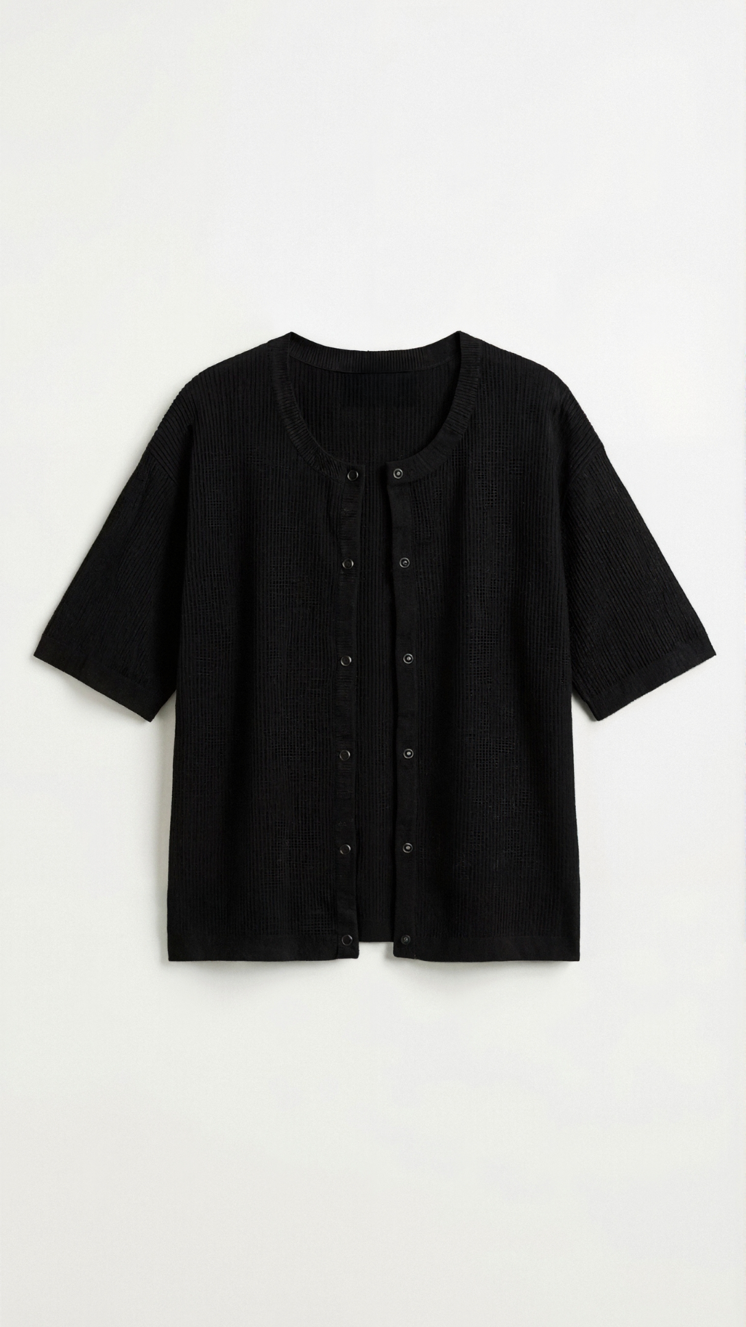 Oversized Short Sleeve Cardigan-cardigans > oversized cardigan-Laventaire-Laventaire