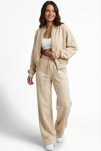 Oversized Tracksuit Set-tracksuits > tracksuit set-Laventaire-Beige-S-Laventaire