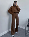 Oversized Tracksuit Set-tracksuits > tracksuit set-Laventaire-Dark Brown-S-Laventaire
