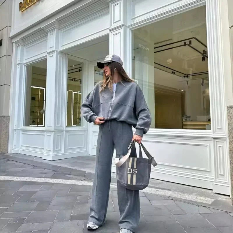 Oversized Tracksuit Set-tracksuits > tracksuit set-Laventaire-Gray-S-Laventaire