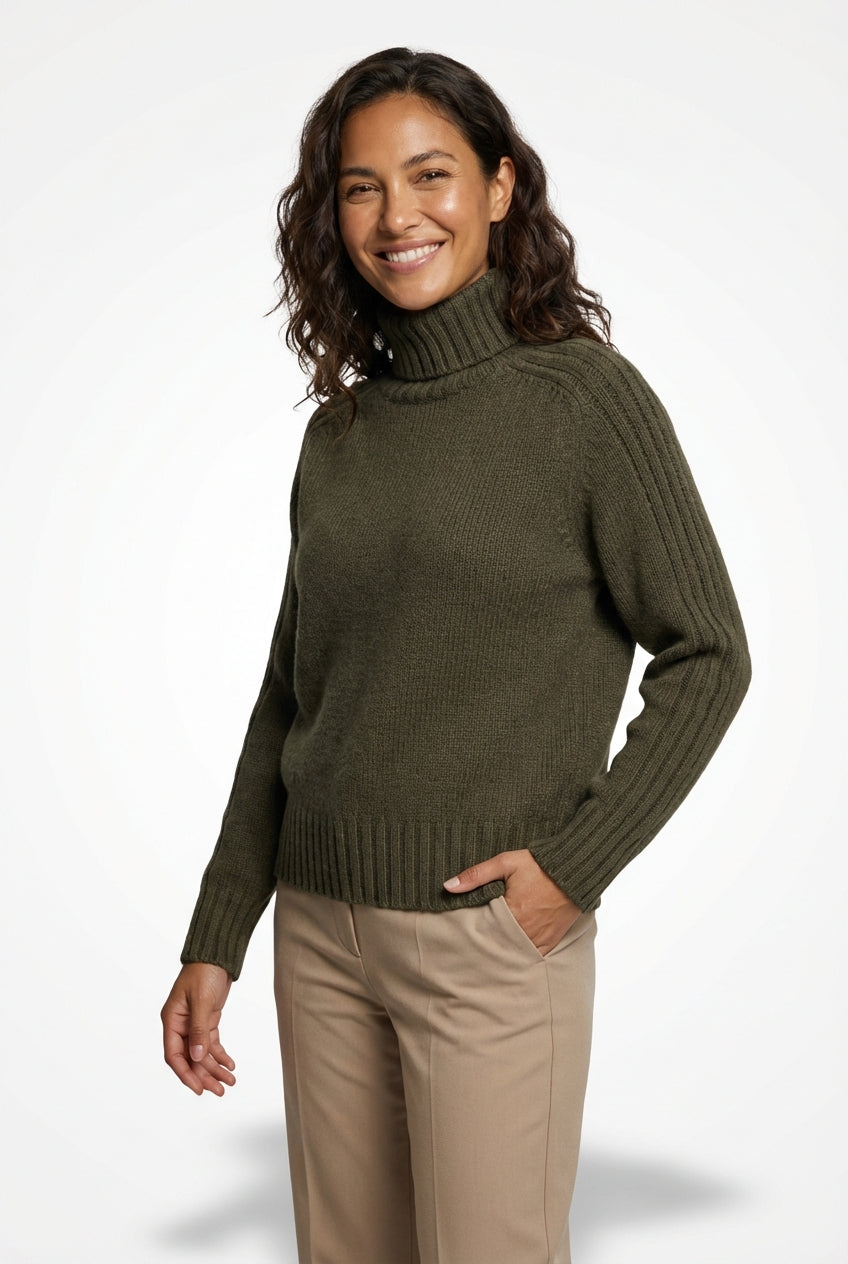 Oversized Turtleneck Sweater-sweaters > turtleneck sweater > oversized turtleneck sweater-Laventaire-Laventaire