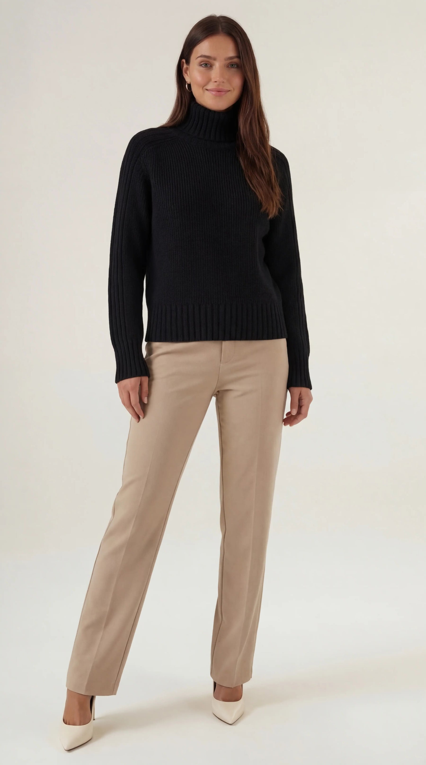 Oversized Turtleneck Sweater-sweaters > turtleneck sweater > oversized turtleneck sweater-Laventaire-Black-One size-Laventaire