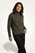 Oversized Turtleneck Sweater-sweaters > turtleneck sweater > oversized turtleneck sweater-Laventaire-Dark Green-One size-Laventaire