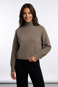Oversized Turtleneck Sweater-sweaters > turtleneck sweater > oversized turtleneck sweater-Laventaire-Taupe-XS-Laventaire