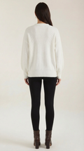 Oversized White Cardigan Sweater-cardigans > oversized cardigan-Laventaire-Laventaire