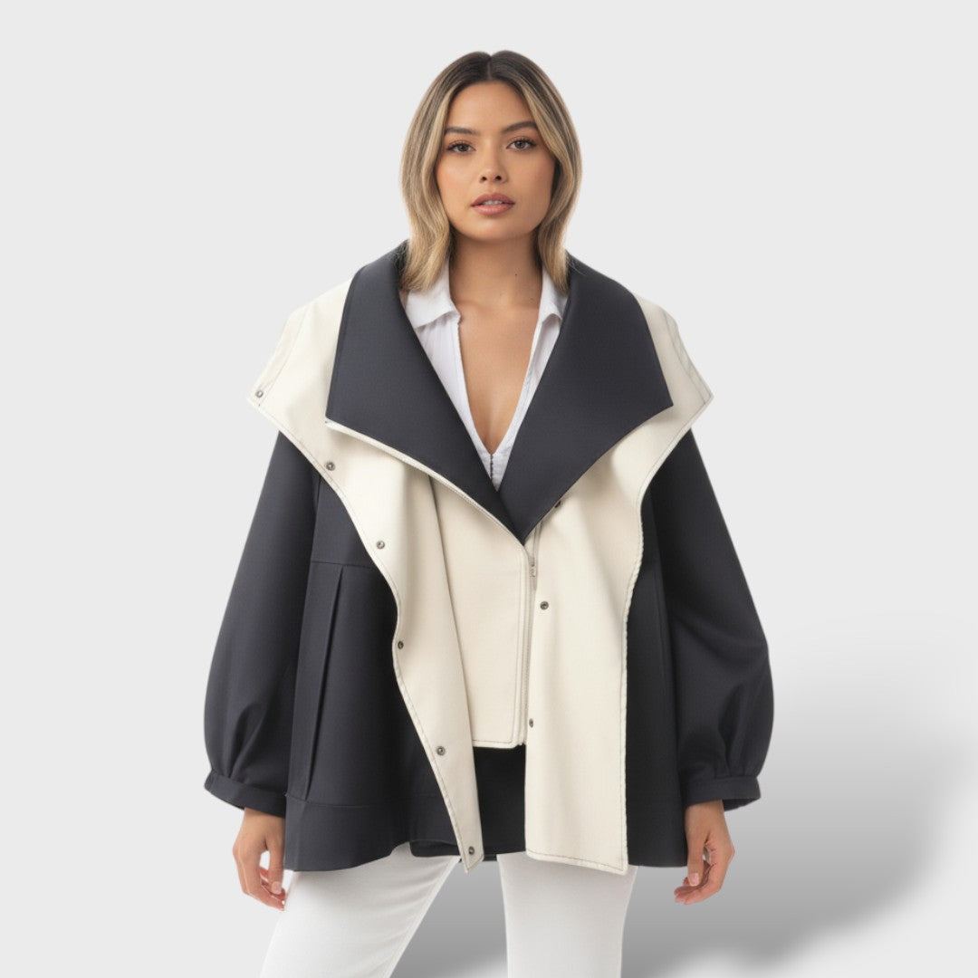 Oversized Windbreaker Jacket-jackets > windbreaker jacket-Laventaire-Black-XS-Laventaire
