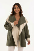 Oversized Windbreaker Jacket-jackets > windbreaker jacket-Laventaire-Olive Green-XS-Laventaire