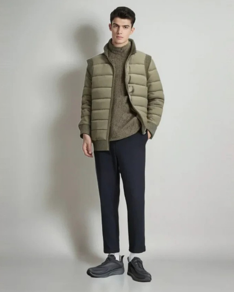 Padded Casual Vest-outerwear > vests > padded vests-Laventaire-Laventaire
