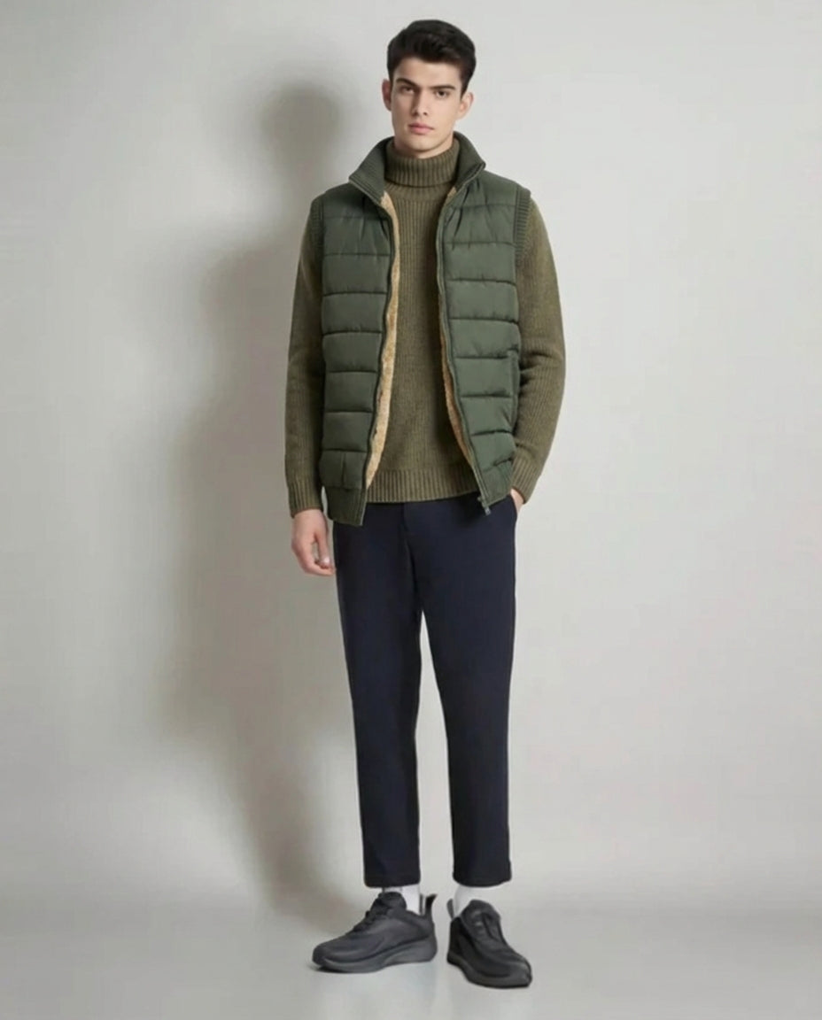 Padded Casual Vest-outerwear > vests > padded vests-Laventaire-Laventaire