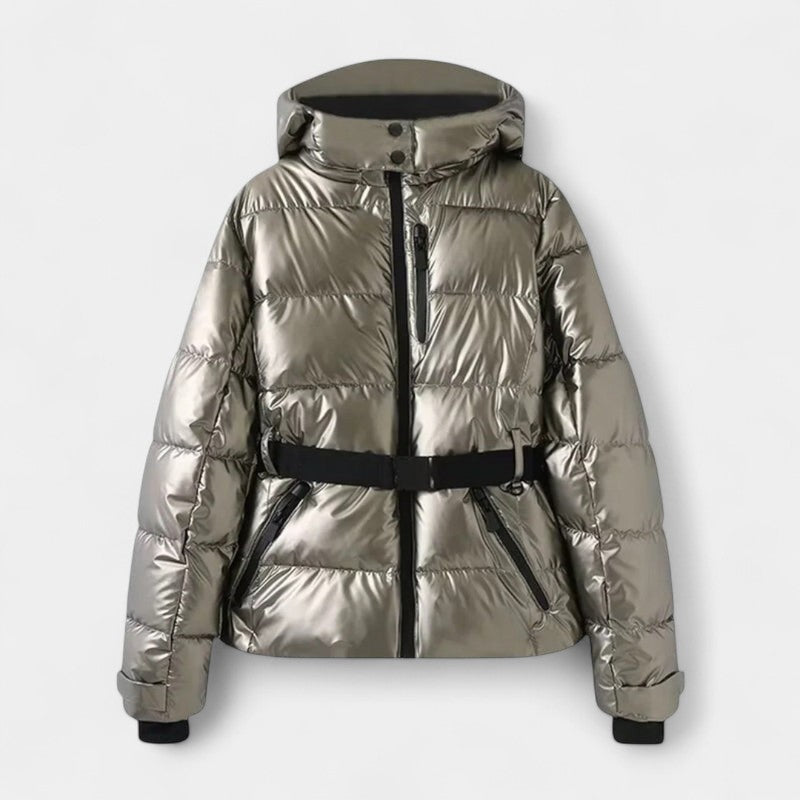Padded Hooded Jacket-outerwear > jackets > padded jackets-Laventaire-Silver-XS-Laventaire