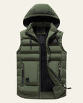 Padded Hooded Vest-outerwear > vests > padded vests-Laventaire-Laventaire