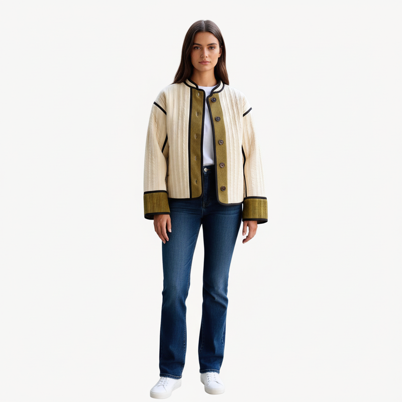 Padded Jacket Contrast Detail-outerwear > padded jacket-Laventaire-Laventaire