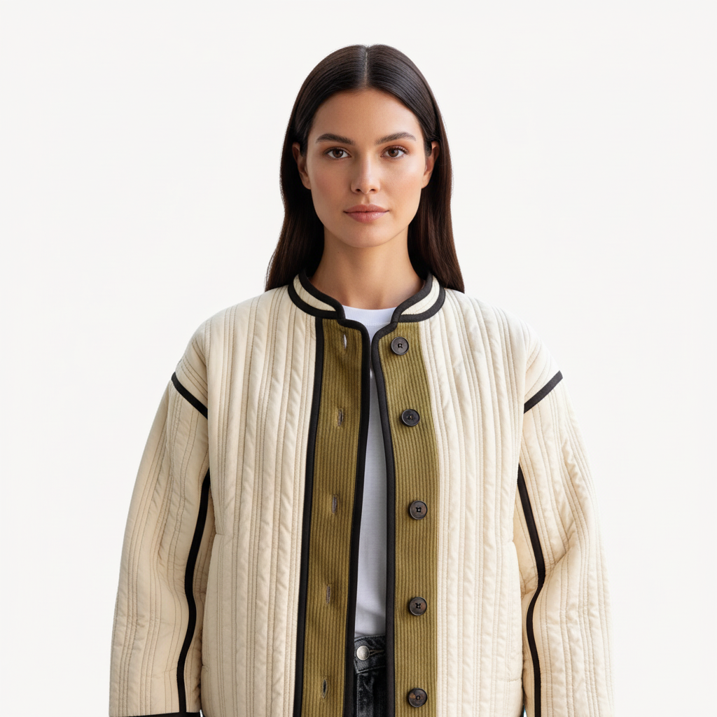 Padded Jacket Contrast Detail-outerwear > padded jacket-Laventaire-Laventaire