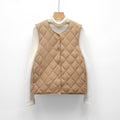 Padded Sleeveless Vest Gilet-outerwear > gilet-Laventaire-Camel-S-Laventaire
