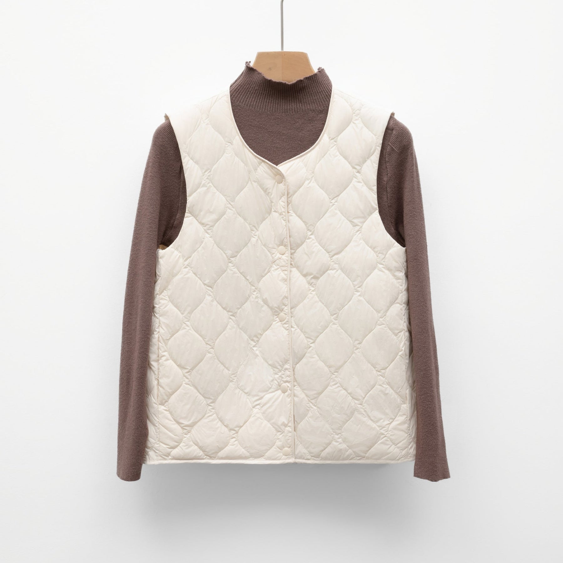 Padded Sleeveless Vest Gilet-outerwear > gilet-Laventaire-White-S-Laventaire