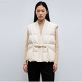 Padded Vest Tie Waist-outerwear > vests > padded vests-Laventaire-Laventaire