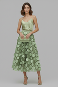 Patchwork Tulle Midi Skirt-Midi Skirts-Laventaire-Light Green-One size-Laventaire