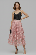 Patchwork Tulle Midi Skirt-Midi Skirts-Laventaire-Pink-One size-Laventaire