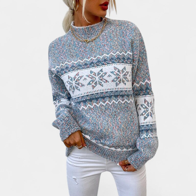 Patterned Relaxed Fit Sweater-sweaters > relaxed fit sweater-Laventaire-Laventaire