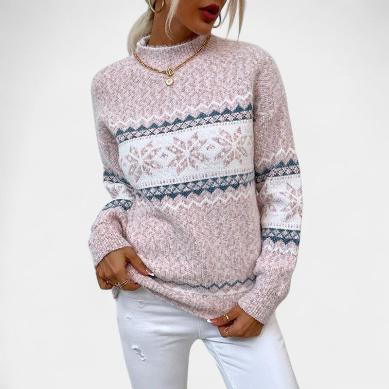Patterned Relaxed Fit Sweater-sweaters > relaxed fit sweater-Laventaire-Laventaire