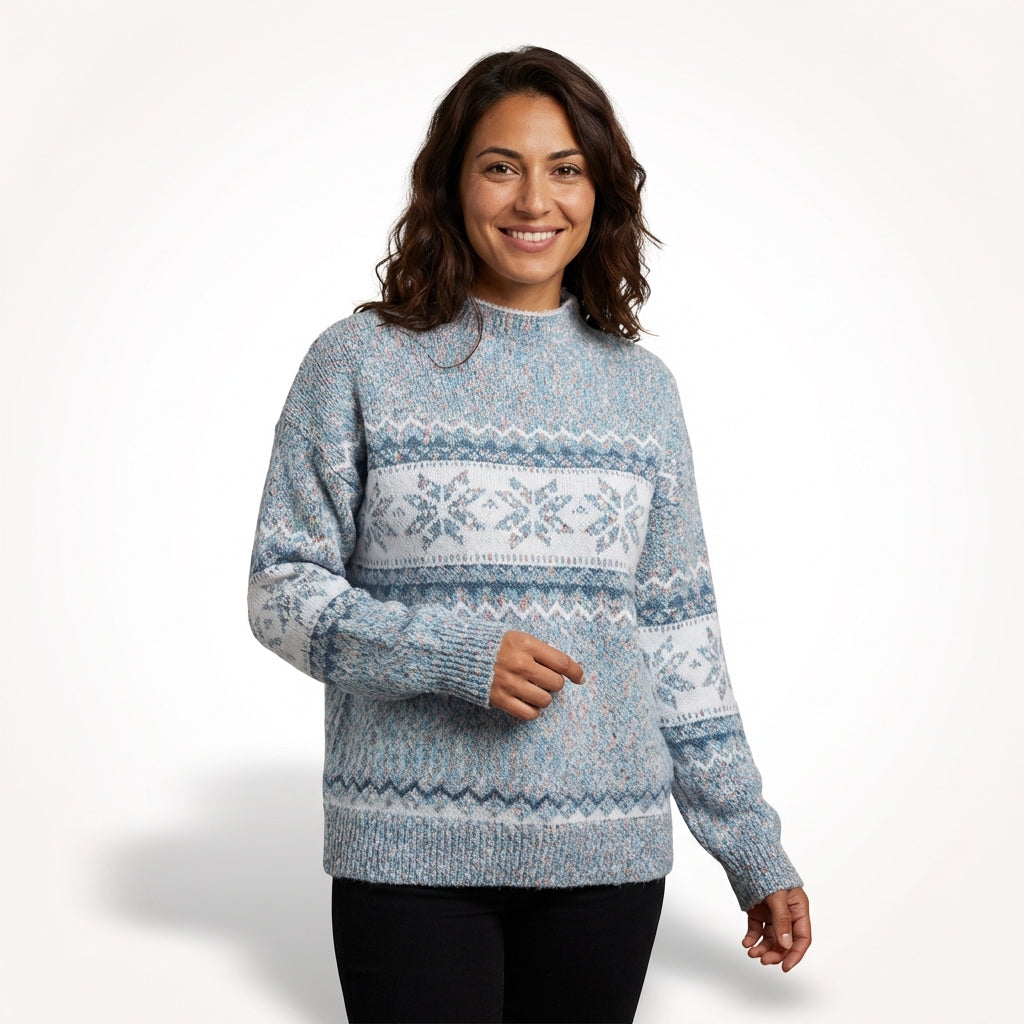 Patterned Relaxed Fit Sweater-sweaters > relaxed fit sweater-Laventaire-Laventaire