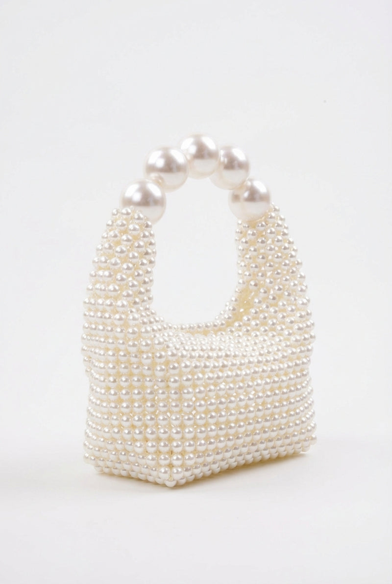 Pearl Evening Bag-bags > evening bags > clutches-Laventaire-White-One Size-Laventaire