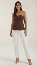 Peplum Fit Sleeveless Top-tops > peplum top-Laventaire-Laventaire