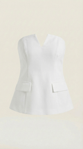 Peplum Fit Sleeveless Top-tops > peplum top-Laventaire-Laventaire
