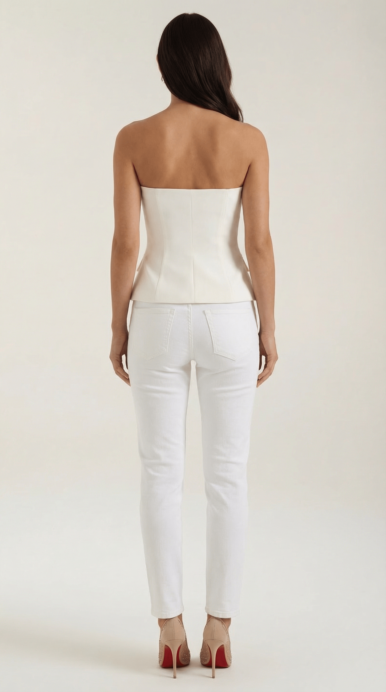 Peplum Fit Sleeveless Top-tops > peplum top-Laventaire-Laventaire